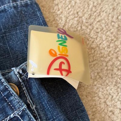 LOT 172A: NWT Disney Embroidered Mickey & Minnie Denim Overalls (Medium), WDW Sleepwear Embroidered Minnie Hula T-Shirt (Small) &...