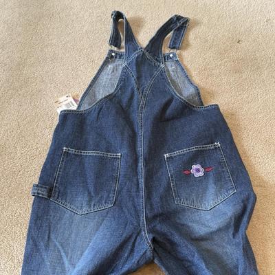 LOT 172A: NWT Disney Embroidered Mickey & Minnie Denim Overalls (Medium), WDW Sleepwear Embroidered Minnie Hula T-Shirt (Small) &...