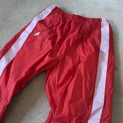 LOT 176A: Red & White Adidas Windbreaker Tracksuit (XL)