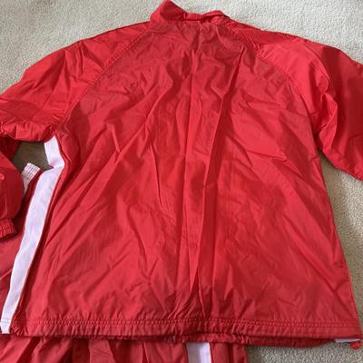 LOT 176A: Red & White Adidas Windbreaker Tracksuit (XL)