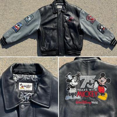 LOT 181A: Walt Disney World 75 Years with Mickey Heavy Leather Shell Jacket (XL)