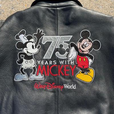 LOT 181A: Walt Disney World 75 Years with Mickey Heavy Leather Shell Jacket (XL)