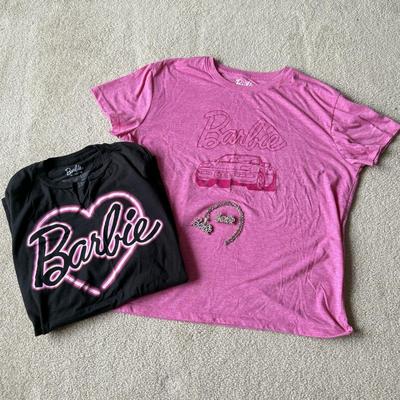 LOT 188A: Barbie Collection: XL & XXL T-Shirts & Matching Bling Necklace w/ Ring