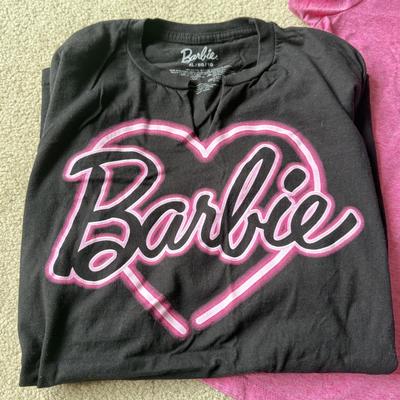 LOT 188A: Barbie Collection: XL & XXL T-Shirts & Matching Bling Necklace w/ Ring