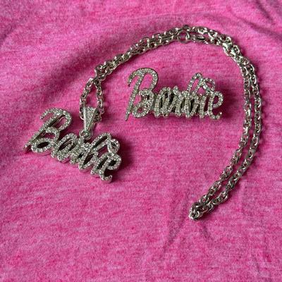 LOT 188A: Barbie Collection: XL & XXL T-Shirts & Matching Bling Necklace w/ Ring