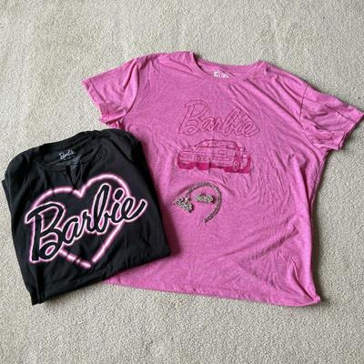 LOT 188A: Barbie Collection: XL & XXL T-Shirts & Matching Bling Necklace w/ Ring