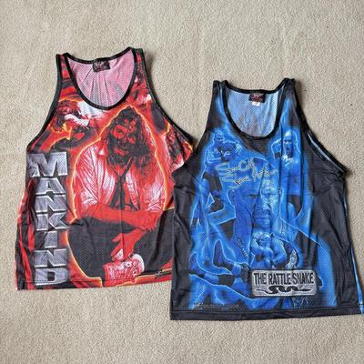 LOT 191B: 1999 WWF Attitude Stone Cold Steve Austin & Mankind Mesh Tanks (Large)