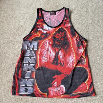 LOT 191B: 1999 WWF Attitude Stone Cold Steve Austin & Mankind Mesh Tanks (Large)
