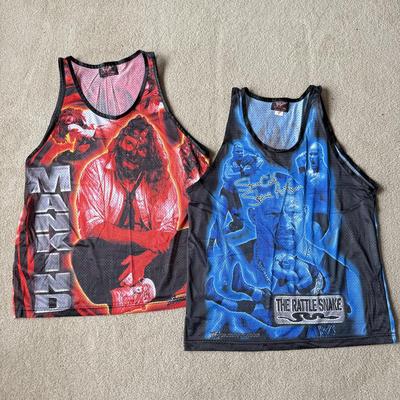 LOT 191B: 1999 WWF Attitude Stone Cold Steve Austin & Mankind Mesh Tanks (Large)