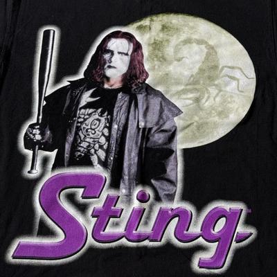 LOT 192B: WCW Sting T-Shirts (Youth XL & Adult Medium)