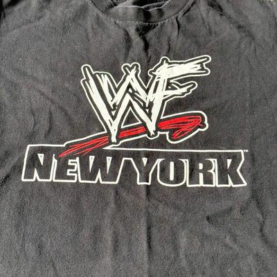 LOT 194B: WWF New York Clothing Collection: Medium T-Shirt, 1999 NWT Long Sleeve w/ Embroidered Logo (Medium) & 1999 Zip Sweatshirt