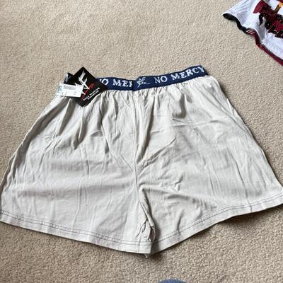 LOT 195B: NWT WWF Size Large Boxers (Stone Cold Steve Austin & The Rock) w/ Deadman Inc Beanie