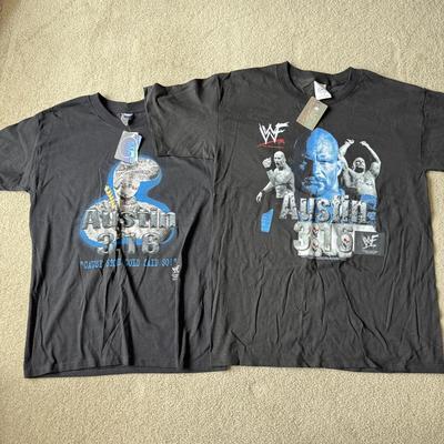 LOT 198B: 1998 WWF Stone Cold Steve Austin T-Shirts (Youth XL & Adult Large)