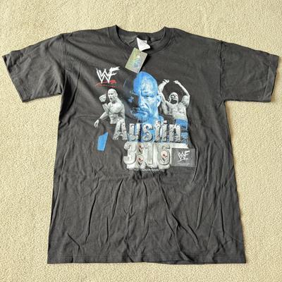 LOT 198B: 1998 WWF Stone Cold Steve Austin T-Shirts (Youth XL & Adult Large)