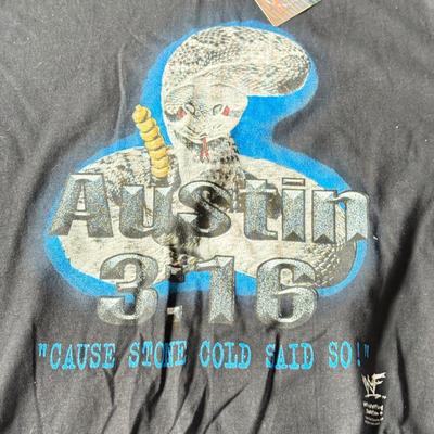 LOT 198B: 1998 WWF Stone Cold Steve Austin T-Shirts (Youth XL & Adult Large)