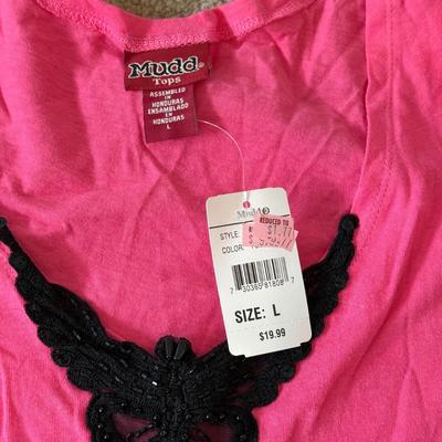 LOT 206A: NWT Petite Women's / Juniors Summer Clothing: Pink Panther Tank, Tommy Jeans Shirts & More