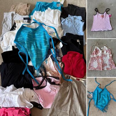 LOT 206A: NWT Petite Women's / Juniors Summer Clothing: Pink Panther Tank, Tommy Jeans Shirts & More
