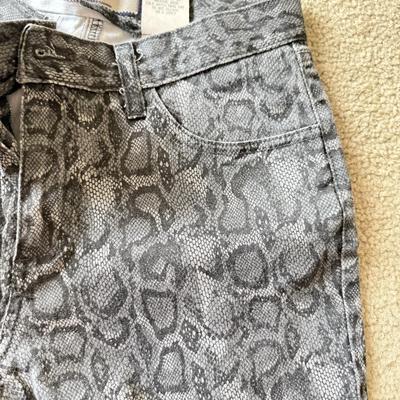 LOT 209L: Physique Body Wear Blue Camo Pants (M) w/ Jeans & Shorts: Old Navy The Diva Star Print (12), OP Lace Up (5), Snake Print...