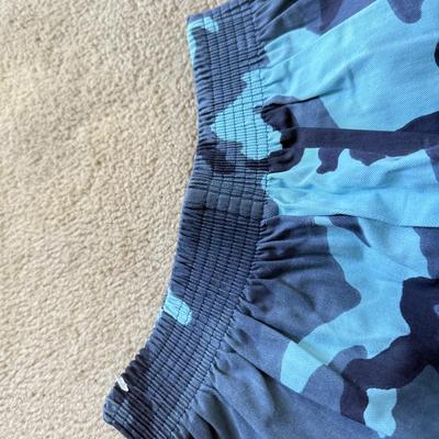 LOT 209L: Physique Body Wear Blue Camo Pants (M) w/ Jeans & Shorts: Old Navy The Diva Star Print (12), OP Lace Up (5), Snake Print...