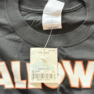 LOT 210A: 2000s Planet Hollywood Horror Series NWT T-Shirts (XL), Embroidered Universal Studios Islands of Adventure Orlando Polo NWT (L)...