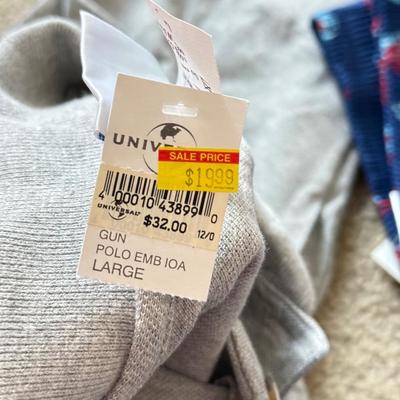 LOT 210A: 2000s Planet Hollywood Horror Series NWT T-Shirts (XL), Embroidered Universal Studios Islands of Adventure Orlando Polo NWT (L)...