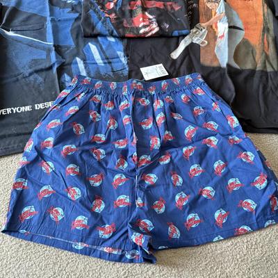 LOT 210A: 2000s Planet Hollywood Horror Series NWT T-Shirts (XL), Embroidered Universal Studios Islands of Adventure Orlando Polo NWT (L)...