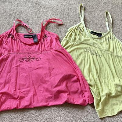 LOT 211A: Cute Y2K Fashion: Embroidered and Beaded Tops w/ Skirt, Some NWT