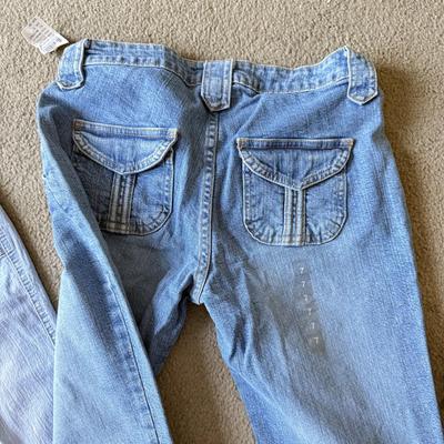 LOT 212A: NWT Light Wash Jeans: Lauren Conrad Skinny Crop (12), Angels Skinny Hipsters w/ Star Stud Belt (5), Blue Asphalt Flare (7)...