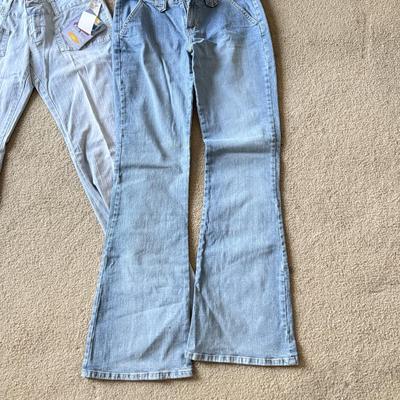 LOT 212A: NWT Light Wash Jeans: Lauren Conrad Skinny Crop (12), Angels Skinny Hipsters w/ Star Stud Belt (5), Blue Asphalt Flare (7)...