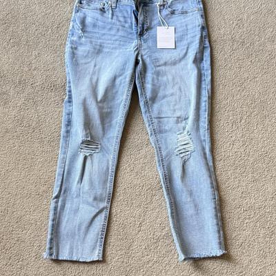LOT 212A: NWT Light Wash Jeans: Lauren Conrad Skinny Crop (12), Angels Skinny Hipsters w/ Star Stud Belt (5), Blue Asphalt Flare (7)...