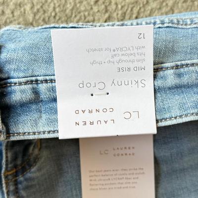 LOT 212A: NWT Light Wash Jeans: Lauren Conrad Skinny Crop (12), Angels Skinny Hipsters w/ Star Stud Belt (5), Blue Asphalt Flare (7)...