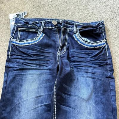 LOT 213A: NWT Denim Jeans: YMI (5), 7 for All Mankind w/ Swarovski Crystal Accents (W27&W28), Nautica Boys (30), VIP Collection (33),...
