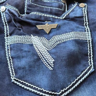 LOT 213A: NWT Denim Jeans: YMI (5), 7 for All Mankind w/ Swarovski Crystal Accents (W27&W28), Nautica Boys (30), VIP Collection (33),...