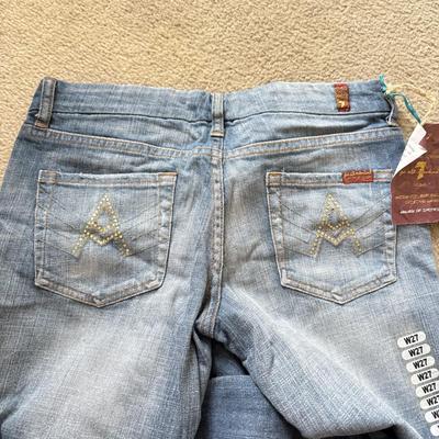 LOT 213A: NWT Denim Jeans: YMI (5), 7 for All Mankind w/ Swarovski Crystal Accents (W27&W28), Nautica Boys (30), VIP Collection (33),...
