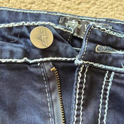 LOT 213A: NWT Denim Jeans: YMI (5), 7 for All Mankind w/ Swarovski Crystal Accents (W27&W28), Nautica Boys (30), VIP Collection (33),...