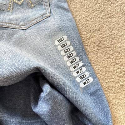 LOT 213A: NWT Denim Jeans: YMI (5), 7 for All Mankind w/ Swarovski Crystal Accents (W27&W28), Nautica Boys (30), VIP Collection (33),...