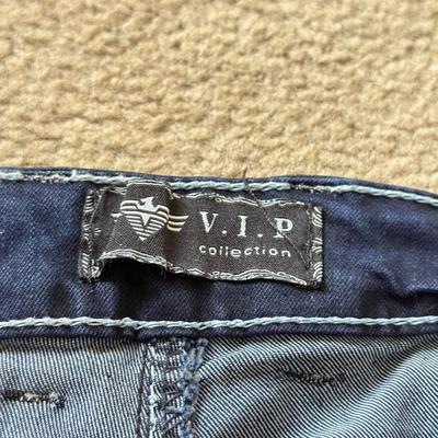 LOT 213A: NWT Denim Jeans: YMI (5), 7 for All Mankind w/ Swarovski Crystal Accents (W27&W28), Nautica Boys (30), VIP Collection (33),...