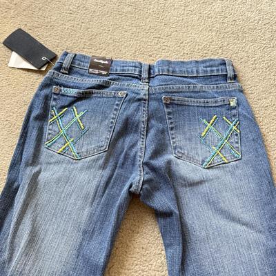LOT 213A: NWT Denim Jeans: YMI (5), 7 for All Mankind w/ Swarovski Crystal Accents (W27&W28), Nautica Boys (30), VIP Collection (33),...
