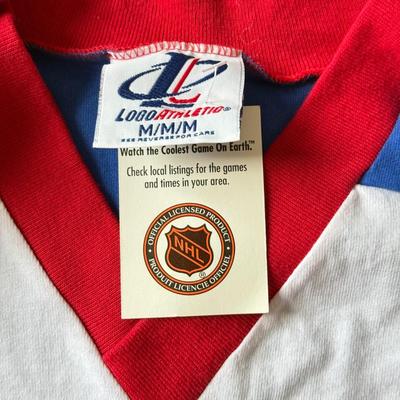 LOT 215A: Hockey Clothing: NHL NJ Devils Long Sleeve, Center Ice New York Rangers Pro Player Shirt (M), Logo Athletic NY Rangers Color...