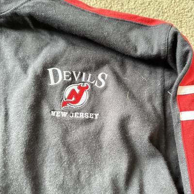 LOT 215A: Hockey Clothing: NHL NJ Devils Long Sleeve, Center Ice New York Rangers Pro Player Shirt (M), Logo Athletic NY Rangers Color...