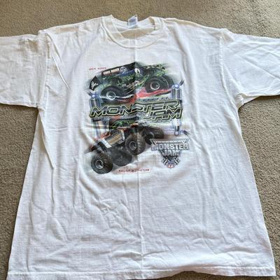 LOT 219B: Automotive / Racing Clothing: Embroidered Sunoco Long Sleeve (L), 2003 NASCAR Tour T-Shirts (XL), Monster Jam T-Shirt (XL)...