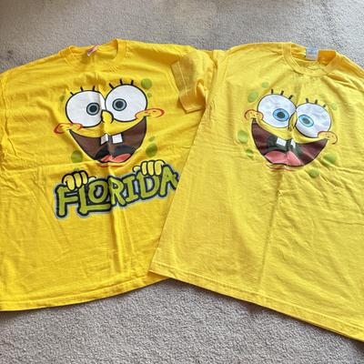 LOT 220B: Nickelodeon SpongeBob SquarePants Plush Pillow & Collection of T-Shirts (Various Sizes, Few NWT)