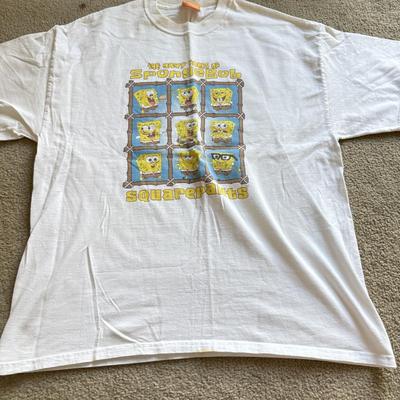 LOT 220B: Nickelodeon SpongeBob SquarePants Plush Pillow & Collection of T-Shirts (Various Sizes, Few NWT)