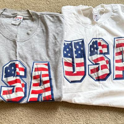 LOT 221B: Patriotic USA Clothing Collection: Zip Fleece, T-Shirts & Beanie