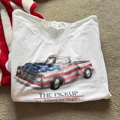 LOT 221B: Patriotic USA Clothing Collection: Zip Fleece, T-Shirts & Beanie