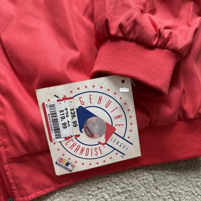 LOT 224L: MLB Philadelphia Phillies Fandom Collection: NWT Windbreaker (XL), #25 Jim Thome True Fan Jersey (L), T-Shirts, Hat & Car...