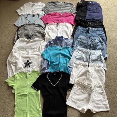 LOT 225L: Summer Y2K Fashion: Guess Jeans Shirts & Shorts