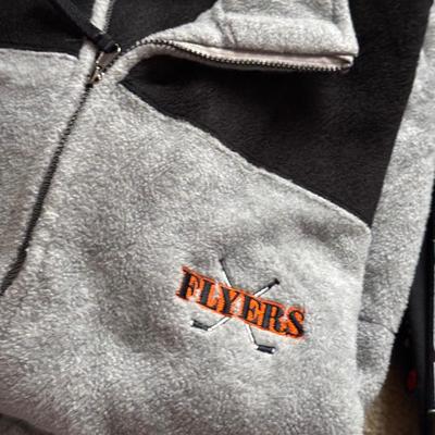 LOT 228L: NHL Philadelphia Flyers Clothing: PJ Pants, Sweat Suit, Polo, Muscle Tees, NWT & More