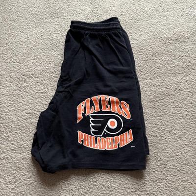 LOT 228L: NHL Philadelphia Flyers Clothing: PJ Pants, Sweat Suit, Polo, Muscle Tees, NWT & More