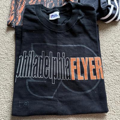 LOT 228L: NHL Philadelphia Flyers Clothing: PJ Pants, Sweat Suit, Polo, Muscle Tees, NWT & More